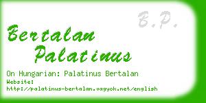 bertalan palatinus business card